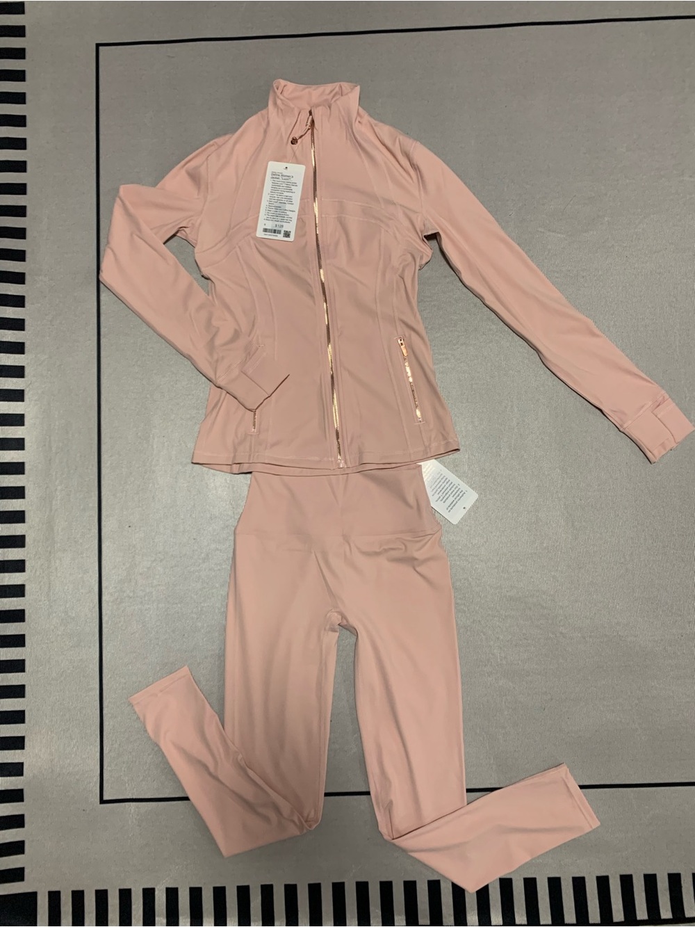lululemon athletica Blush Pink Bomber Jacket & Leggings Set